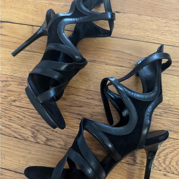 BALENCIAGA Brand new Size 37.5 Elegant Black Strappy Heels - Picture 1 of 9